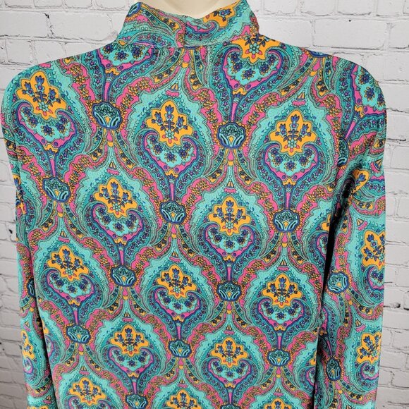 NWT LARA Ethnics Multicolor Floral Saska Oyster Blue Long Kimono Robe Size TU - Picture 8 of 14